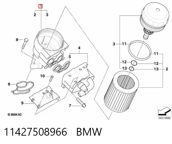 Корпус масляного фильтра 11427508966 BMW