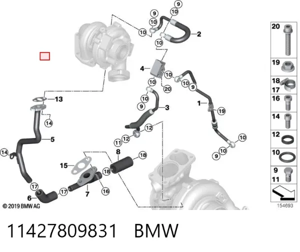 Прокладка масляного фильтра 11427809831 BMW