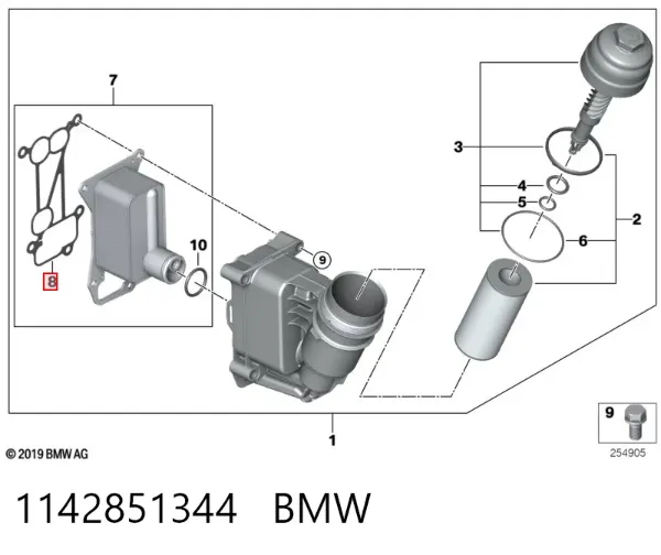 Прокладка масляного фильтра 1142851344 BMW