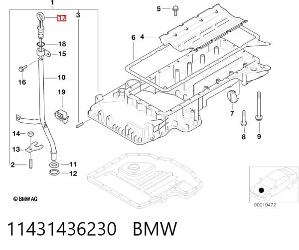 Щуп масляный 11431436230 BMW