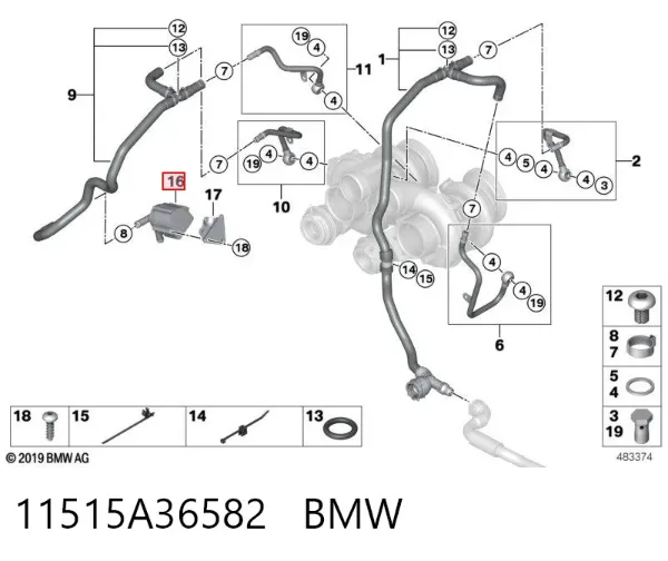 Дополнительная помпа 11515A36582 BMW
