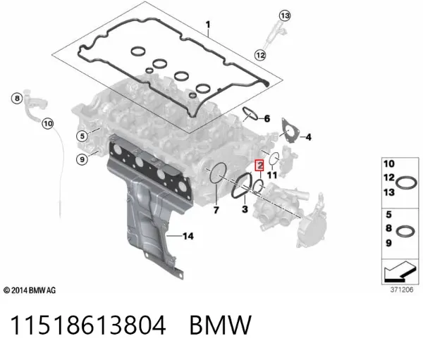 Прокладка водяной помпы 11518613804 BMW