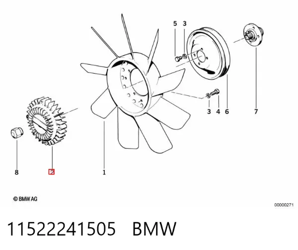 Вискомуфта вентилятора 11522241505 BMW
