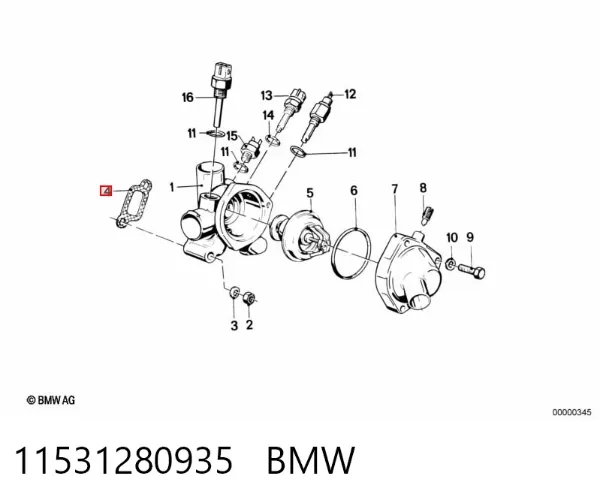Прокладка масляного фильтра 11531280935 BMW