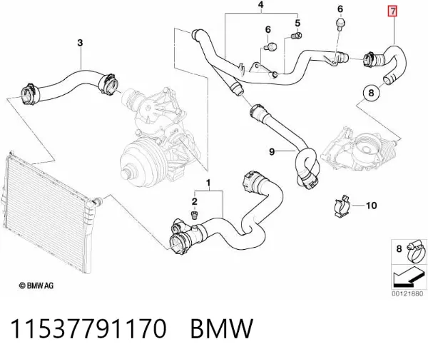 Патрубок системы охлаждения 11537791170 BMW