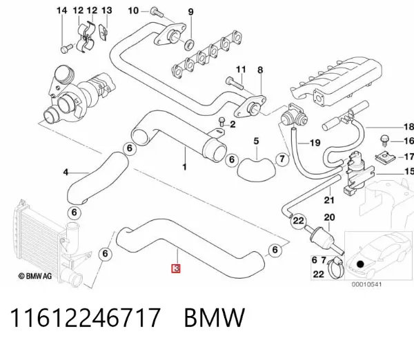 Патрубок интеркулера 11612246717 BMW