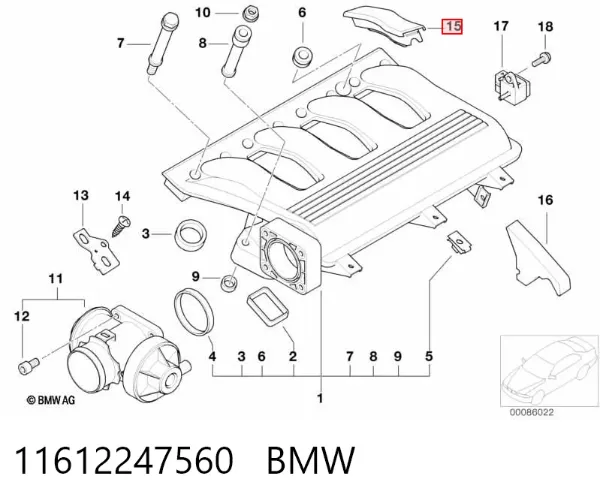 Молдинг стекла заднего 11612247560 BMW