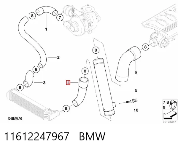 Патрубок интеркулера 11612247967 BMW