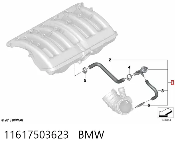 Клапан вентиляции картерных газов 11617503623 BMW