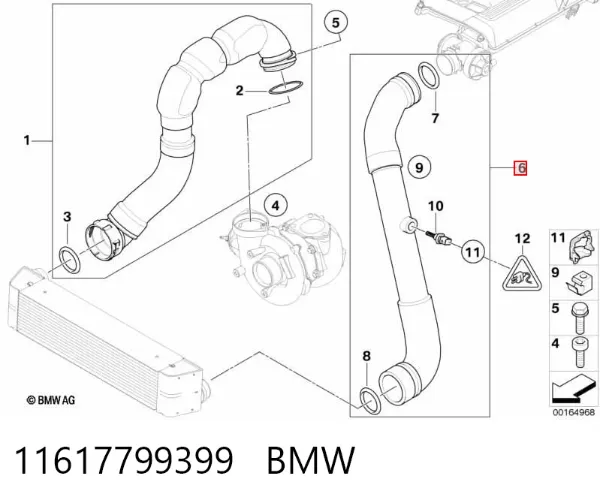 Патрубок интеркулера 11617799399 BMW