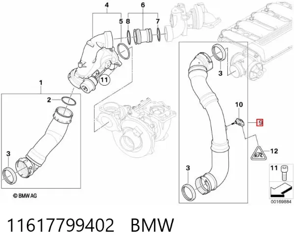 Патрубок интеркулера 11617799402 BMW