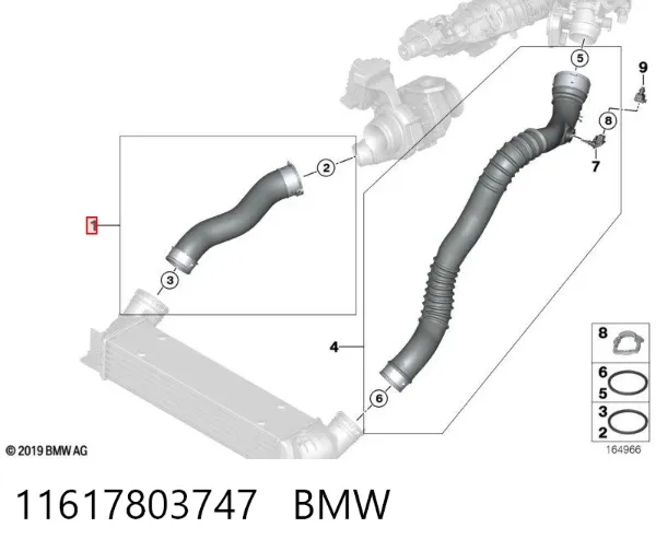 Патрубок интеркулера 11617803747 BMW