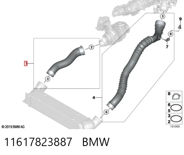 Патрубок интеркулера 11617823887 BMW