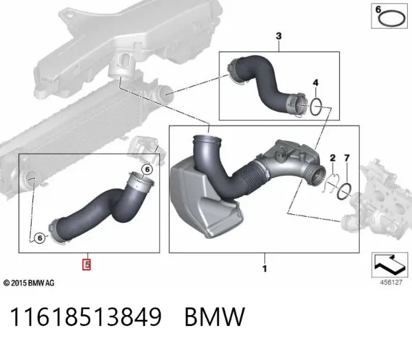 Патрубок интеркулера 11618513849 BMW