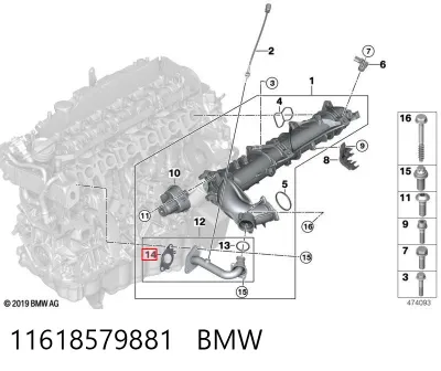 Прокладка адаптера масляного фильтра BMW 11618579881