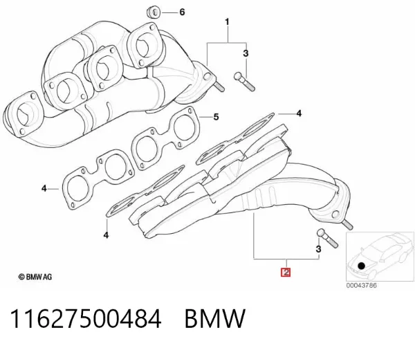 Выпускной коллектор 11627500484 BMW