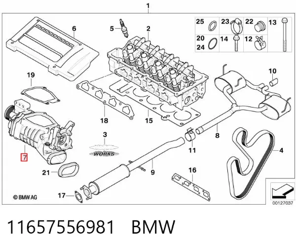 Компрессор наддува воздуха двигателя 11657556981 BMW