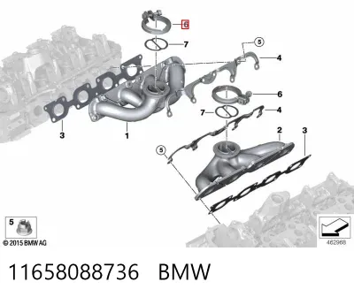 Соединительный хомут выпускного коллектора BMW 11658088736