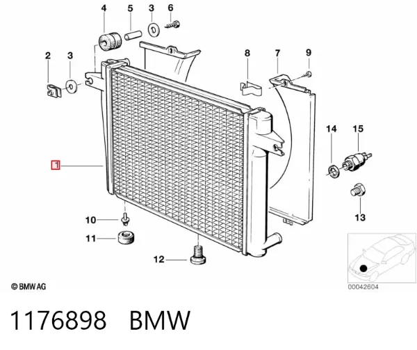 Радиатор 1176898 BMW