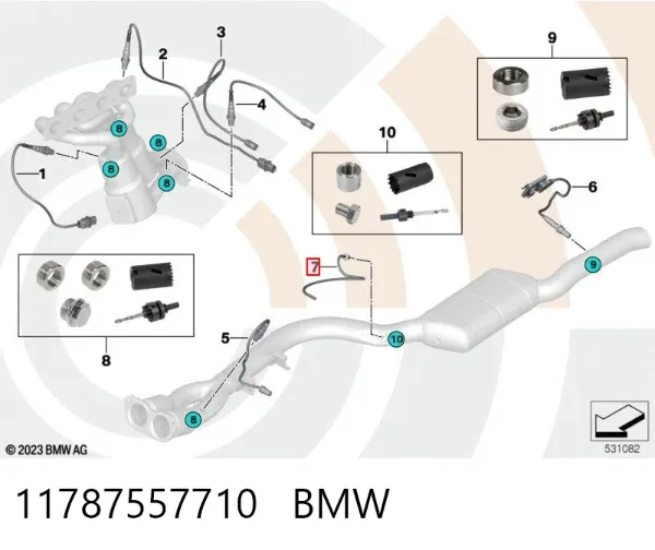 Датчик температуры отработавших газов (ОГ), до катализатора 11787557710 BMW