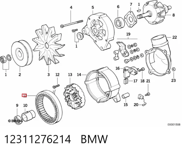 Обмотка генератора 12311276214 BMW