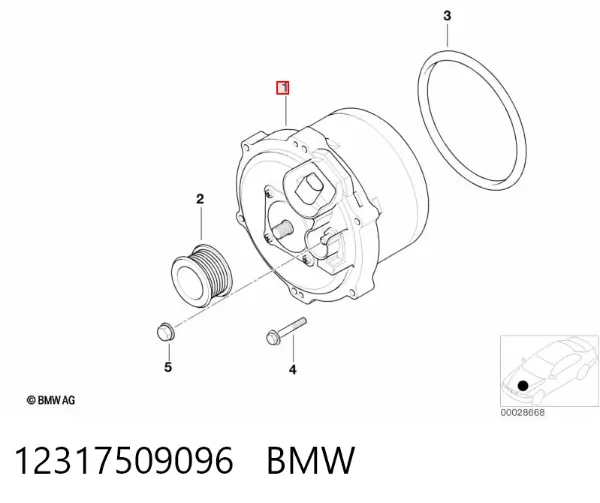Генератор 12317509096 BMW