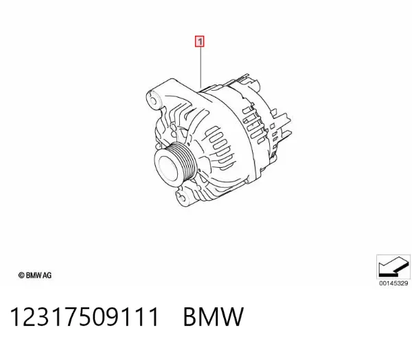 Генератор 12317509111 BMW