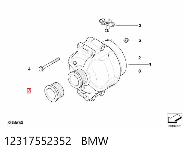 Шкив генератора 12317552352 BMW