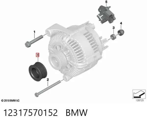 Шкив генератора 12317570152 BMW