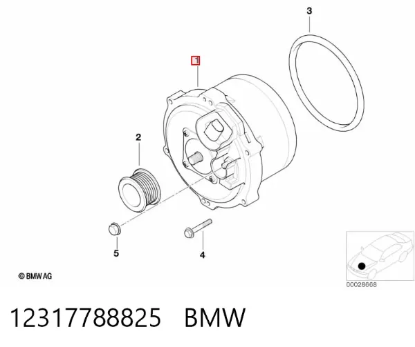 Генератор 12317788825 BMW