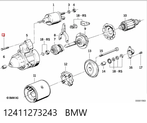Ремкомплект втягивающего реле стартера 12411273243 BMW