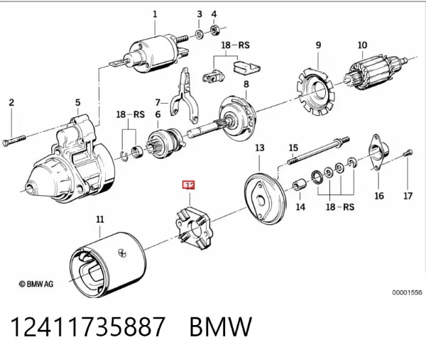 Щеткодержатель стартера 12411735887 BMW