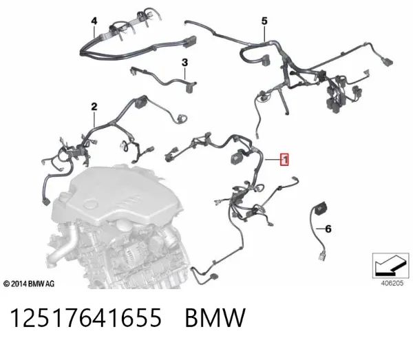 Жгут проводов моторного отсека 12517641655 BMW