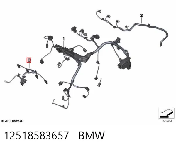 Провод свечей накала 12518583657 BMW