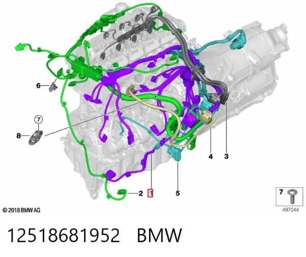 Жгут проводов моторного отсека 12518681952 BMW
