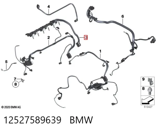 Жгут проводов моторного отсека 12527589639 BMW