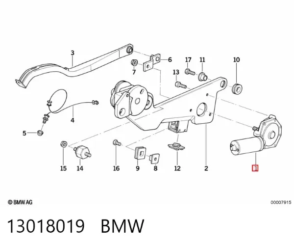 Моторчик заднего дворника BMW 5 E34