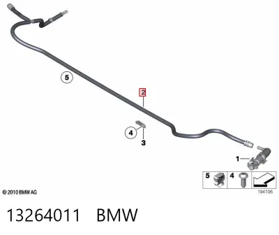 Шланг омывателя фар BMW 13264011