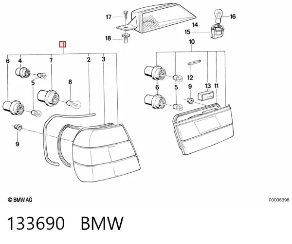 Фонарь задний правый внешний 133690 BMW