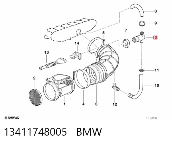 Регулятор холостого хода 13411748005 BMW