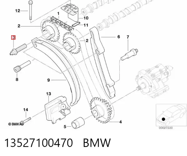 Болт шестерни распредвала 13527100470 BMW