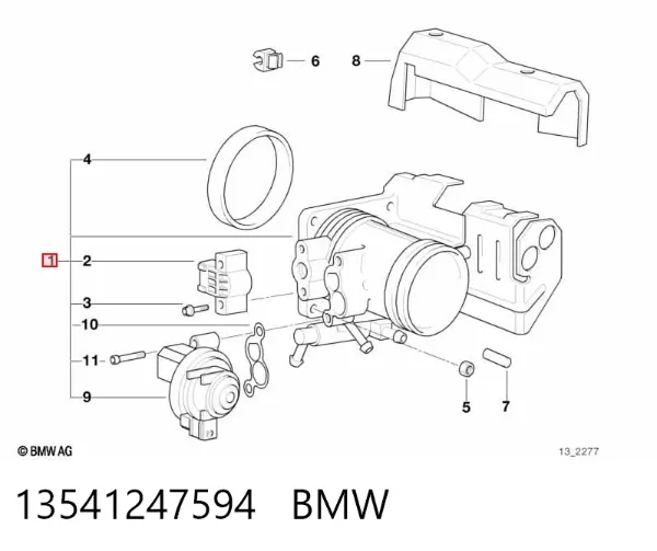 Дроссельная заслонка 13541247594 BMW