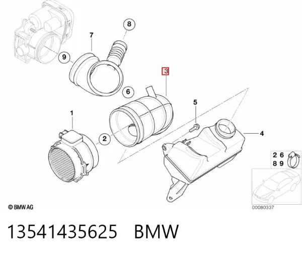 Патрубок расходомера воздуха 13541435625 BMW