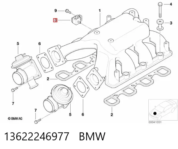 Датчик абсолютного давления 13622246977 BMW