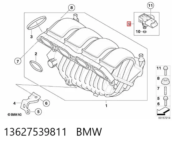 Датчик абсолютного давления 13627539811 BMW