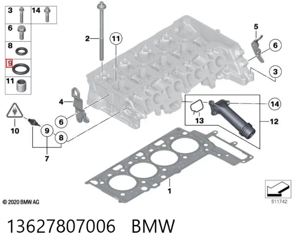 Прокладка водяной помпы 13627807006 BMW