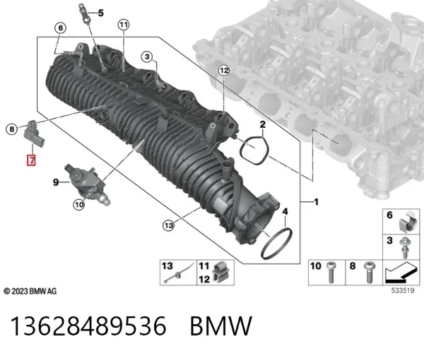 Датчик абсолютного давления 13628489536 BMW