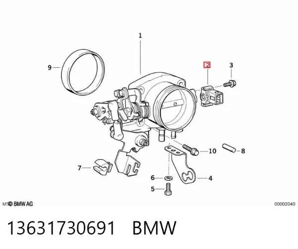 Датчик дроссельной заслонки 13631730691 BMW