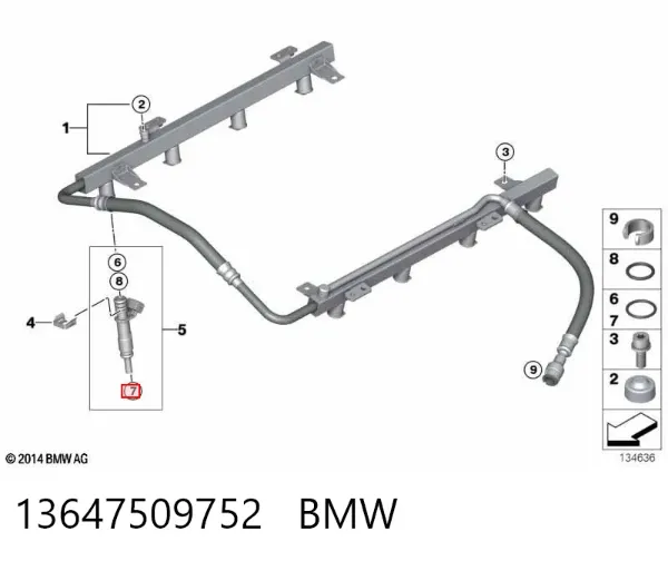 Кольцо форсунки 13647509752 BMW