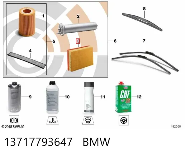 Воздушный фильтр 13717793647 BMW